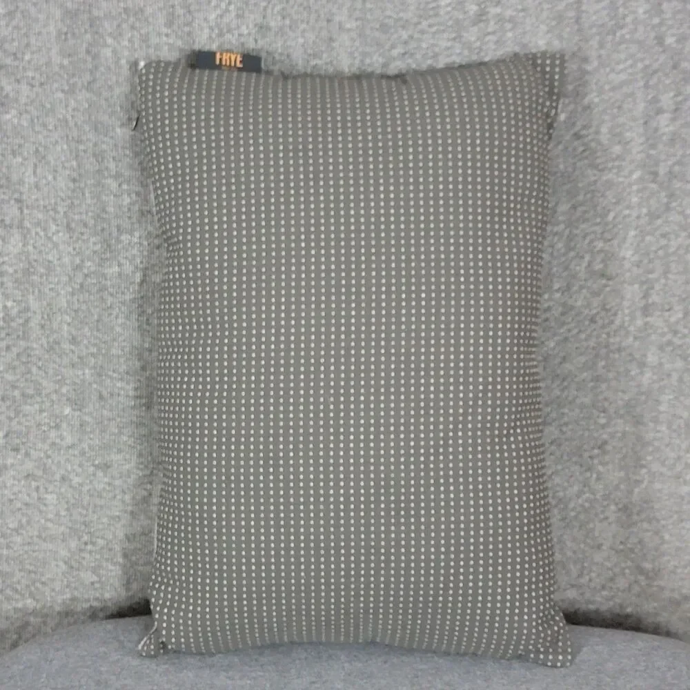 Frye Throw Pillow Gray Contemporary Textured Zippered Side Rectangle 18x13